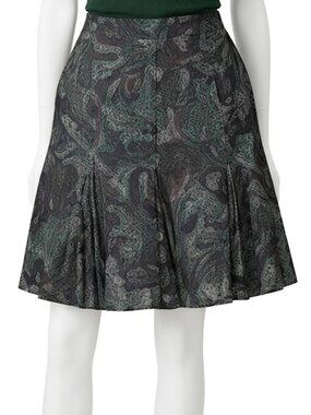 Ralph Lauren Silk Skirt Womens 8 Floral Lined Flowy A-Line Classic Vintage 90s